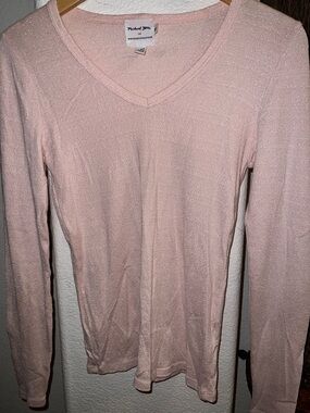 Michael Stars Pale Pink V-Neck Long Sleeve Top
